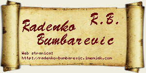 Radenko Bumbarević vizit kartica